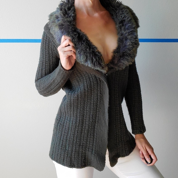 Armani Exchange Sweaters - Armani Exchange Sweater with Fur Collar